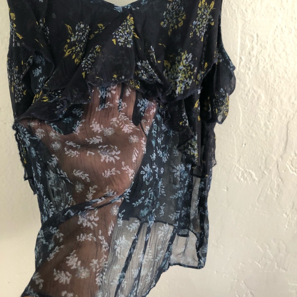 Free people sheer ruffled flower tank - Picture 6 of 6